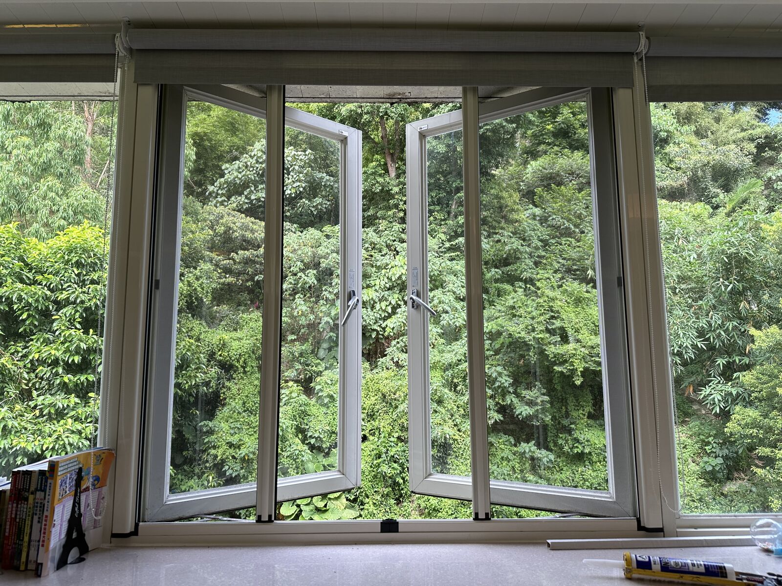 台北文山區實績:定位式捲軸紗窗取代舊式摺疊紗窗,解決清潔與潮濕問題